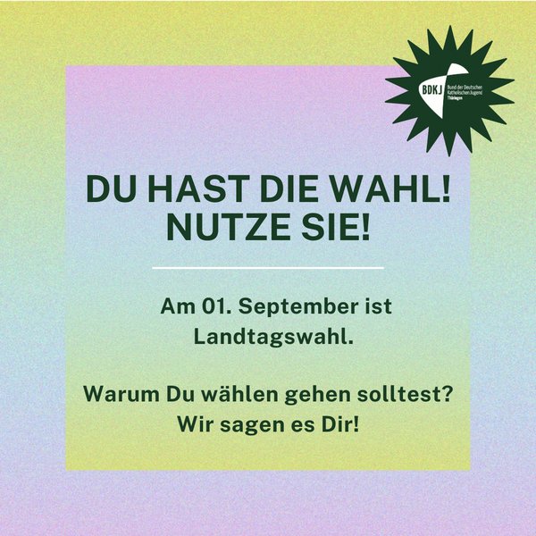 Titelbild: Aufruf des BDKJ zur Beteiligung an der Landtagswahl