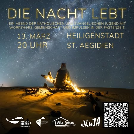 Titelbild: Die Nacht lebt - Ökumenischer Jugendpilgerweg in Heiligenstadt